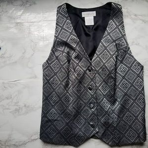 ⭐Worthington black and silver geometric vest